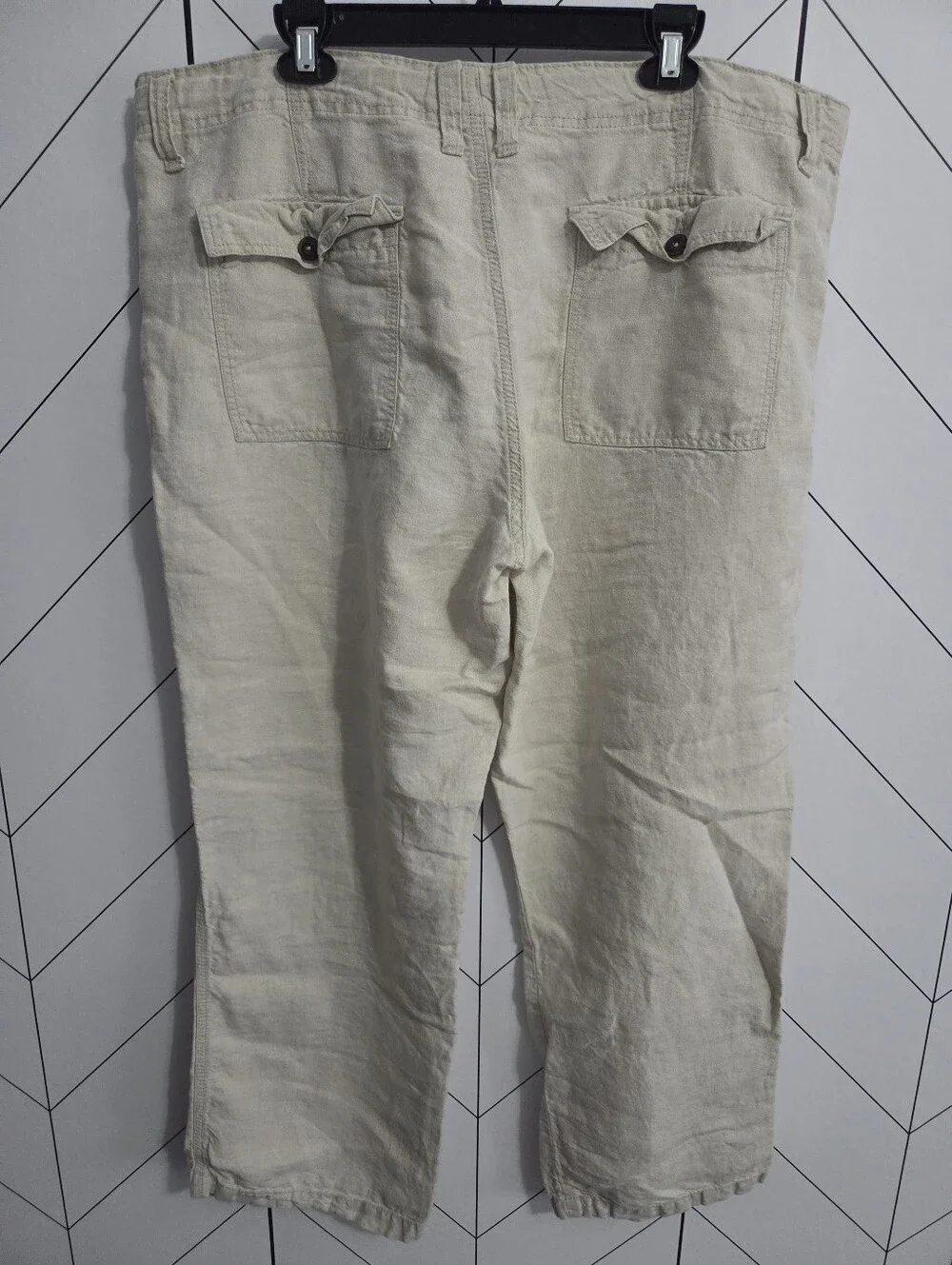 Men's Old Navy 100% Linen Pants, Size XL. Sandy Beige, Drawstring, Pockets